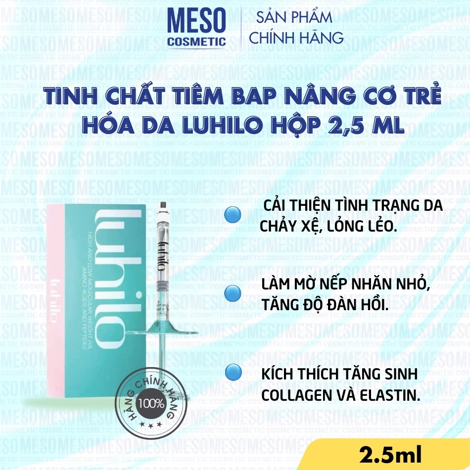 Tinh chất tiêm BAP nâng cơ trẻ hóa da Luhilo hộp 2,5 ml